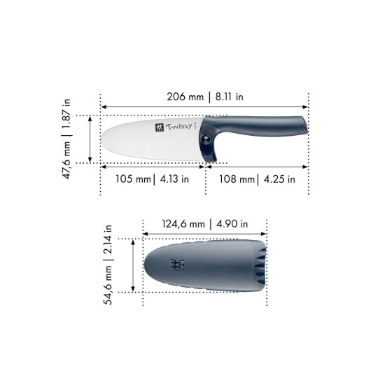Zwilling - Twinny, Gyerek szakácskés, 10 cm, Kék