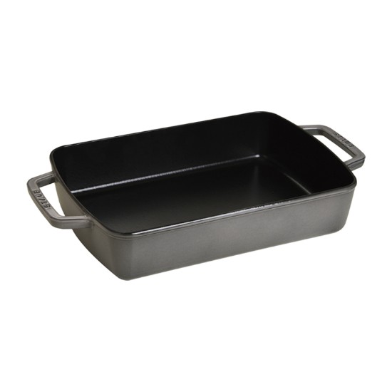 Staub Sütőtálca, öntöttvas, 30 × 20 cm, Graphite Grey