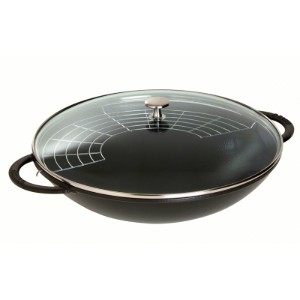 Staub - Wok serpenyő, öntöttvas, 37cm, Fekete