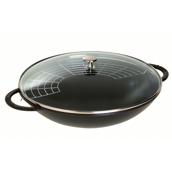 Staub - Wok serpenyő, öntöttvas, 37cm, Fekete