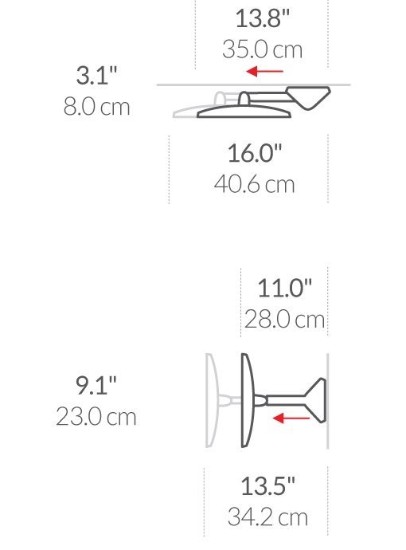 simplehuman falitükör érzékelővel, 23 cm