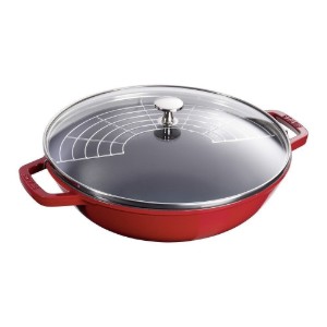Staub - Wok serpenyő, öntöttvas, 30 cm, Cherry