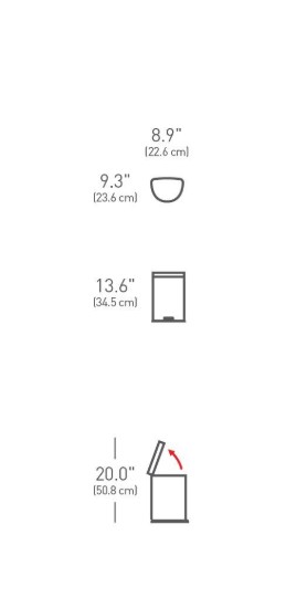 simplehuman pedálos szemetes 6 l, rozsdamentes acél