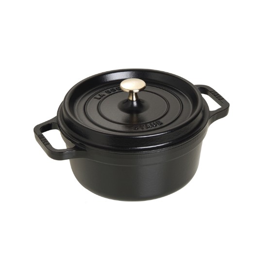 Staub Cocotte, öntöttvas, 22 cm / 2,6 l, fekete