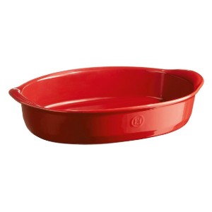 Emile Henry ovális kerámia tepsi  35 x 22,5 cm/2,3 L, Burgundy