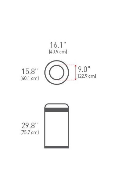 simplehuman szemetes, 60 L, rozsdamentes acél