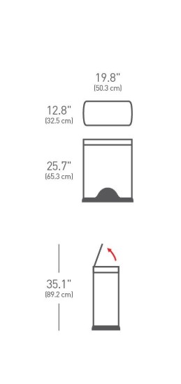 simplehuman pedálos szemetes, 50 L, rozsdamentes acél