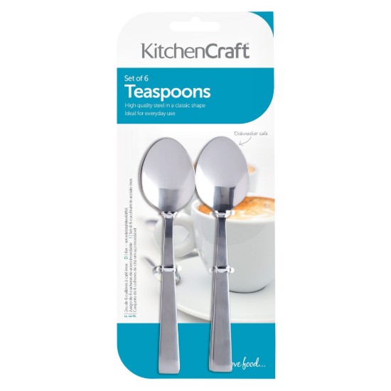 Kitchen Craft 6 teáskanál készlet, rozsdamentes acél