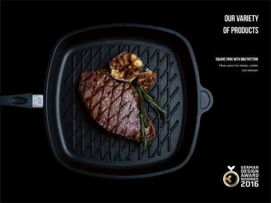 AMT Gastroguss Grill serpenyő 28 x 28 x 5 cm, indukciós