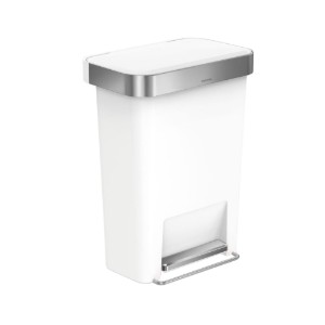 simplehuman pedálos szemetes, 45 L, műanyag, White