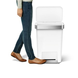 simplehuman pedálos szemetes, 45 L, műanyag, White