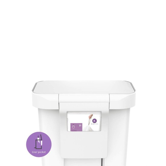 simplehuman pedálos szemetes, 45 L, műanyag, White