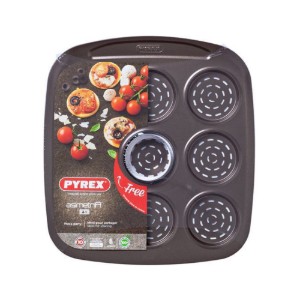 Mini pizza tálca, 30 x 28 cm, "ASIMETRIA", szénacél - Pyrex