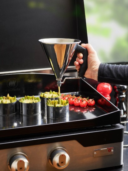 de Buyer - "KWIK" Mini krémadagoló tölcsér állvánnyal,  0.8 L, Fekete