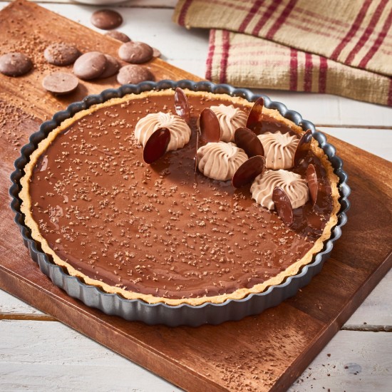 de Buyer - 29 cm-es eltávolítható alapzatú ~ kék acél ~ pite forma 