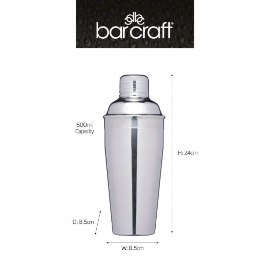 Rozsdamentes acél koktél shaker 500 ml "BarCraft" - a Kitchen Crafttól