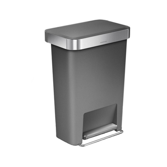 simplehuman pedálos szemetes 45 L, műanyag, szürke