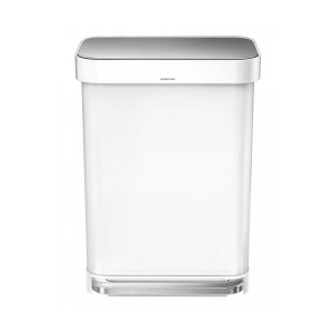 simplehuman Pedálos szemetes kosár 55 L, rozsdamentes acél, fehér