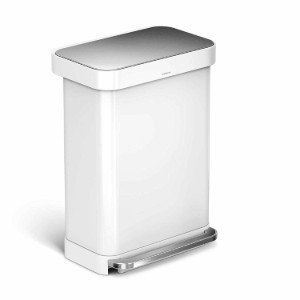 simplehuman Pedálos szemetes kosár 55 L, rozsdamentes acél, fehér