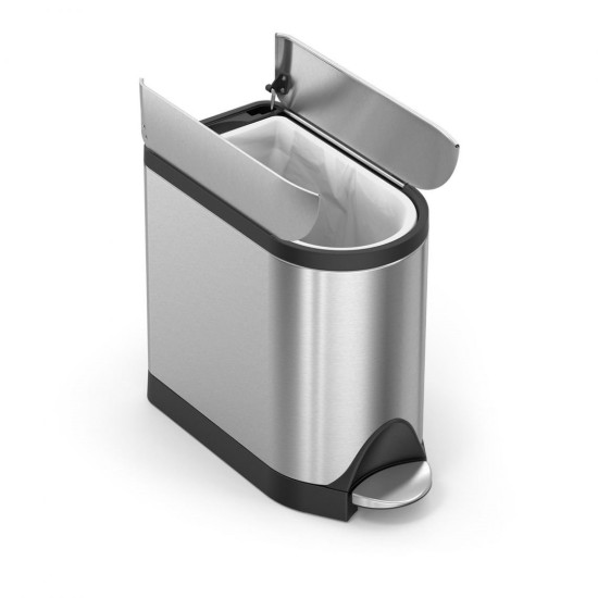 simplehuman Pedálos szemetes kosár, 10 l, rozsdamentes acél