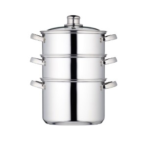 Kitchen Craft - 20 cm-es - rozsdamentes acél - többszintes  gőzfőző edénykészlet