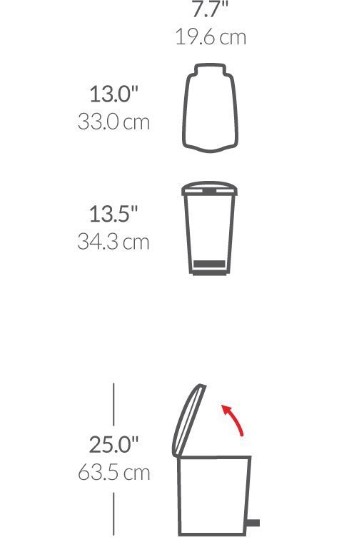 simplehuman pedálos szemetes, 10 l (fehér)