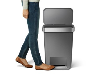 simplehuman pedálos szemetes 45 L, műanyag, szürke