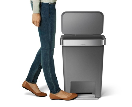 simplehuman pedálos szemetes 45 L, műanyag, szürke