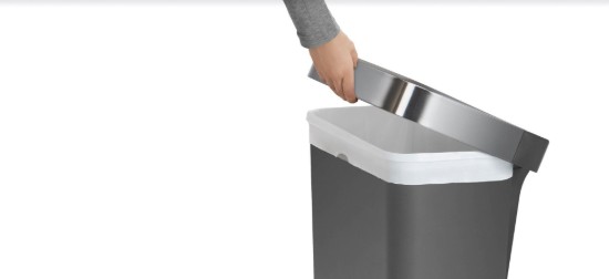 simplehuman pedálos szemetes 45 L, műanyag, szürke