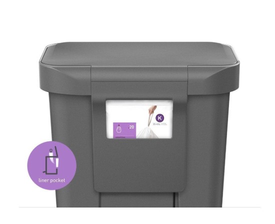 simplehuman pedálos szemetes 45 L, műanyag, szürke