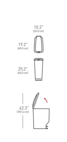 simplehuman pedálos szemetes 40 L ,műanyag, szürke