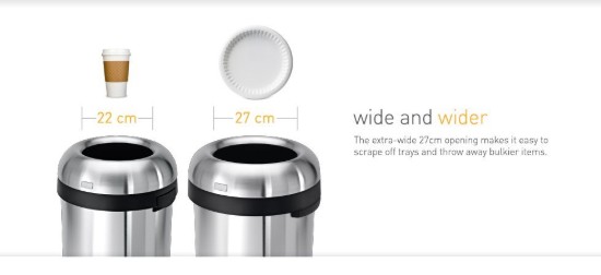 simplehuman szemetes, 55 L, rozsdamentes acél
