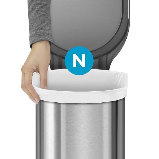 Simplehuman pedálos szemetes 45 L, négyszögletes