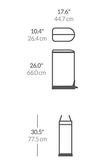 Simplehuman pedálos szemetes rozsdamentes acél, 30 L