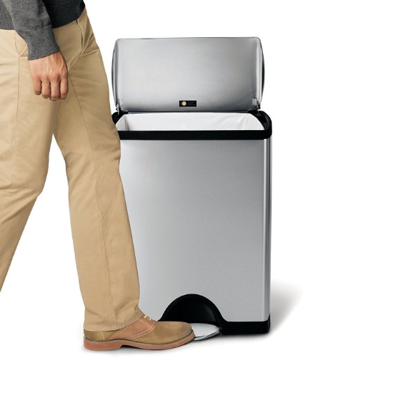 simplehuman pedálos szemetes, 50 L, rozsdamentes acél