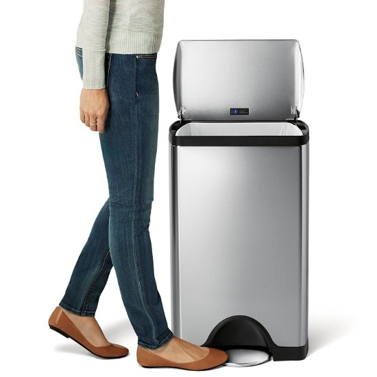 simplehuman pedálos szemetes, 38 L, rozsdamentes acél