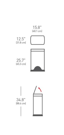 simplehuman pedálos szemetes, 38 L, rozsdamentes acél