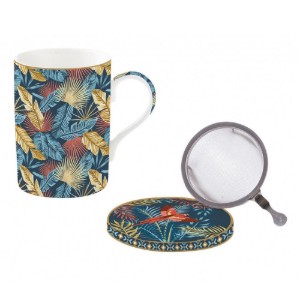 Nuova R2S - 350 ml -es "Atmosphere Equatorial" porcelán bögre fedővel és infúziós tartozékkal