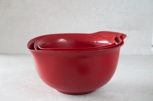 KitchenAid - 3 db  - Empire Red - műanyag keverőtál készlet