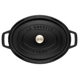 Staub - 33 cm / 6.7 litres Black Matte - Ovális Cocotte öntöttvas fazék