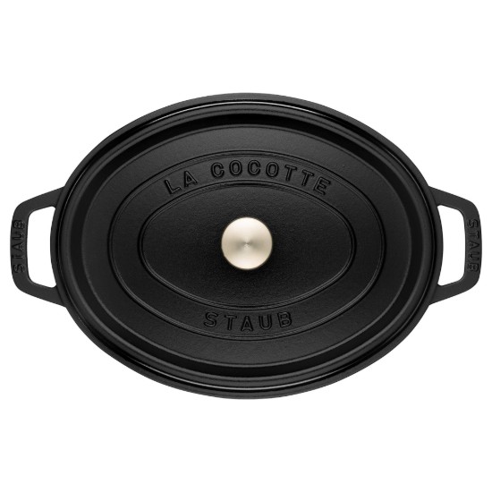 Staub - 33 cm / 6.7 litres Black Matte - Ovális Cocotte öntöttvas fazék