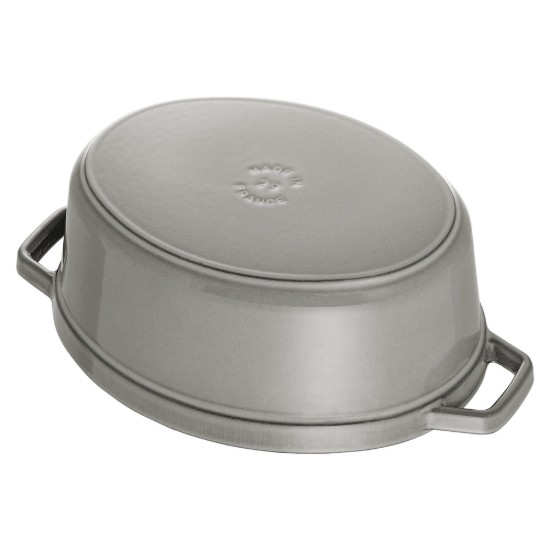 Staub ~ 31 cm / 5,5 l, Graphite Grey ovális Cocotte edény, öntöttvas