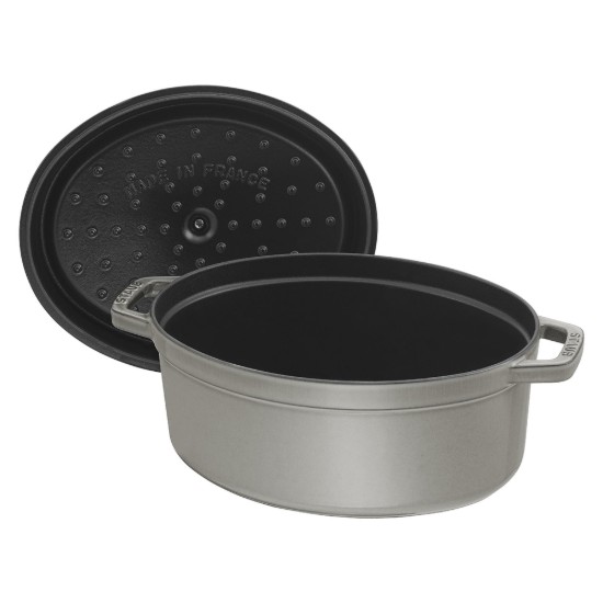 Staub ~ 31 cm / 5,5 l, Graphite Grey ovális Cocotte edény, öntöttvas