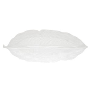 Nuova R2S - 47 x 19 cm -es "Leaves White" porcelán tálca