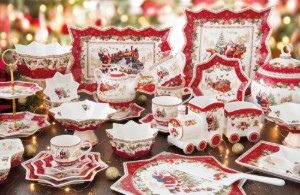 Nuova R2S - 25,5 x 8 x 12,5 cm -es "CHRISTMAS MEMORIES" 2 db-os porcelán vonatkészlet