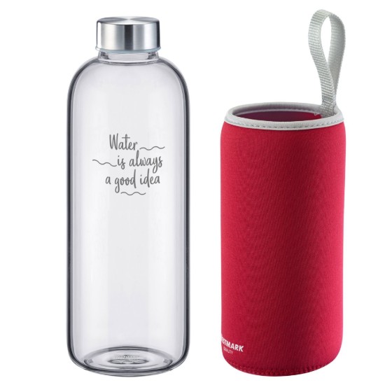 Westmark ~ 1  literes "Viva" vizes palack  piros huzattal