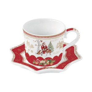 Nuova R2S - 250 ml -es "CHRISTMAS MEMORIES" porcelán bögre tányérral