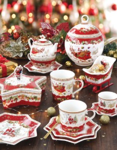 Nuova R2S - 250 ml -es "CHRISTMAS MEMORIES" porcelán bögre tányérral