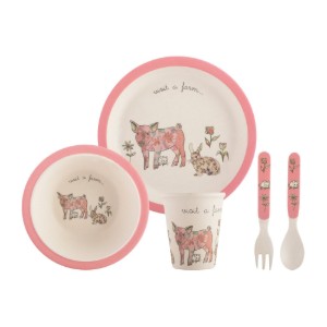 Kitchen Craft 5 darbos tálalókészlet gyerekeknek "Visit a farm Pig"