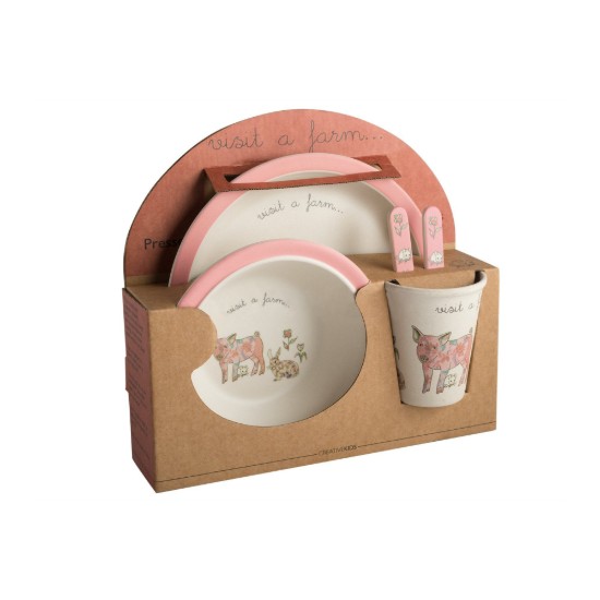 Kitchen Craft 5 darbos tálalókészlet gyerekeknek "Visit a farm Pig"